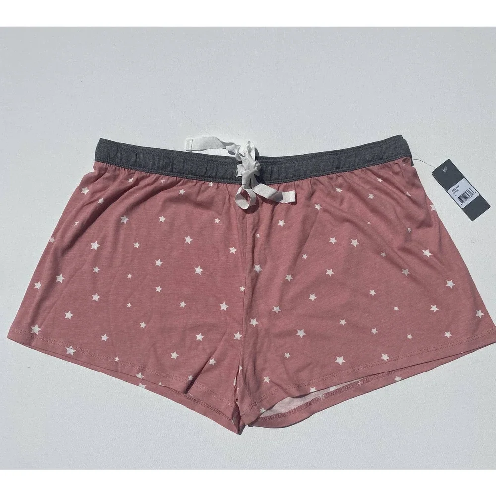 NWT PJ Salvage Star Print Cotton Blend Pajama Shorts in Rose (Sz L)